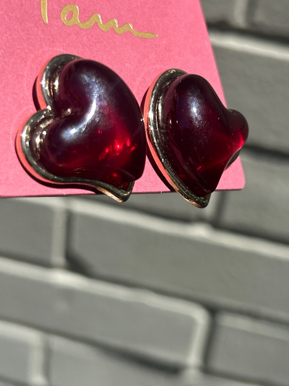 Heart Drop ❤️ Earring Bundle Red Lucite + Gold Hoops + Everyday Picks Set